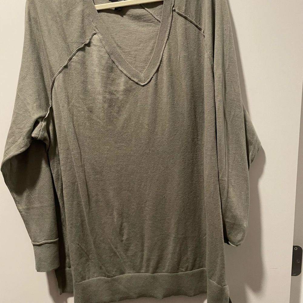 Torrid Olive Green V-Neck Blouse